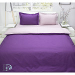 Двуцветно спално бельо от памучен сатен (тъмно лила и пепел) от StyleZone