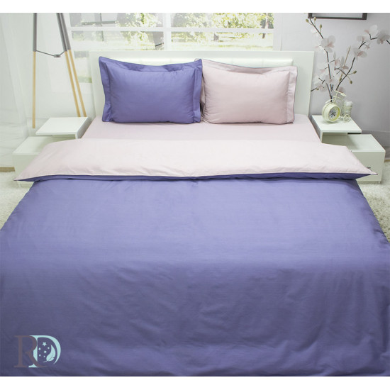 Двуцветно спално бельо от памучен сатен (лила и пепел) от StyleZone