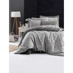 Спално бельо от сатениран памук с два плика - ROVENA GREY от StyleZone