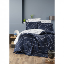 Спално бельо от сатениран памук с два плика - MESY BLUE от StyleZone