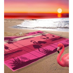 Викокачествена плажна хавлия от 100% памук - ФЛАМИНГО от StyleZone