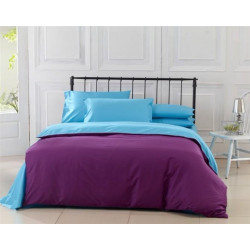 Двуцветно спално бельо от 100% памук (тъмно лилаво/морско) от StyleZone
