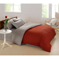 Двуцветно спално бельо от 100% памук (керемидено/сиво) от StyleZone