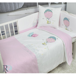 Бебешки спален комплект с подарък завивка - РОЗОВ БАЛОН от StyleZone