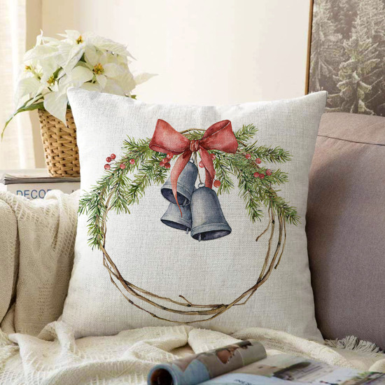 Коледна декоративна възглавница с цип - КОЛЕДЕН ВЕНЕЦ от StyleZone