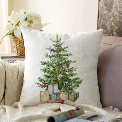Коледна декоративна възглавница с цип - ЕЛХА С ПОДАРЪЦИ от StyleZone