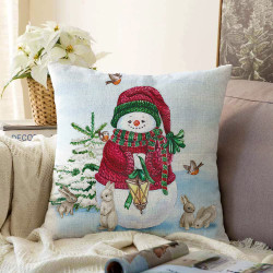 Коледна декоративна калъфка за възглавница - СНЕЖКО от StyleZone