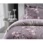 Луксозно спално бельо от сатениран памук - EVAN LILAC от StyleZone