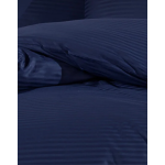 Едноцветно спално бельо на райе от 100% сатениран памук -  Indigo