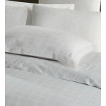 Луксозно спално бельо на квадрати от 100% памучен сатен - WHITE