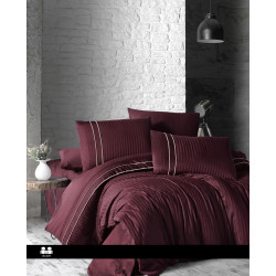 Спално бельо делукс сатен - STRIPE STYLE DARK RED